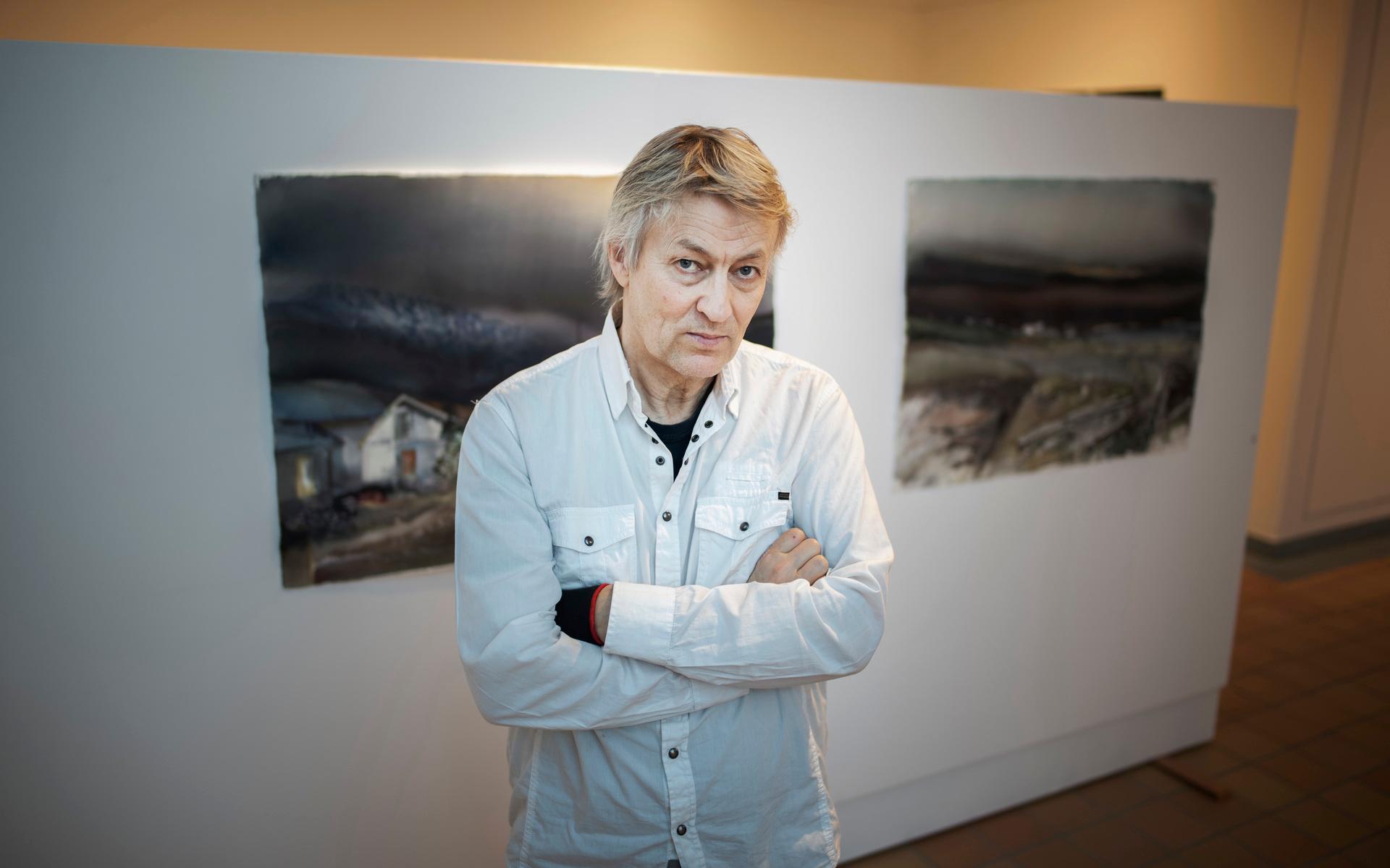Lars Lerin ställde ut på Kulturhuset Fregatten i januari 2020.