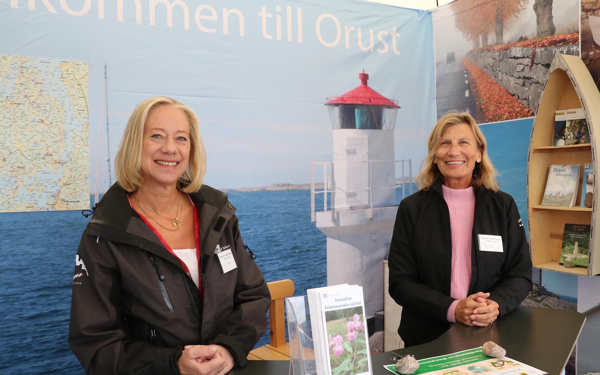 Linda Börjesson och Anneli Fredrikson fanns i Orust kommuns monter och informerade besökarna om allt från avlopp till vackra platser att besöka. 