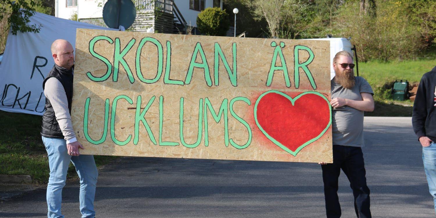 Arkivbild från protesterna mot nedläggningen av Ucklumskolan.