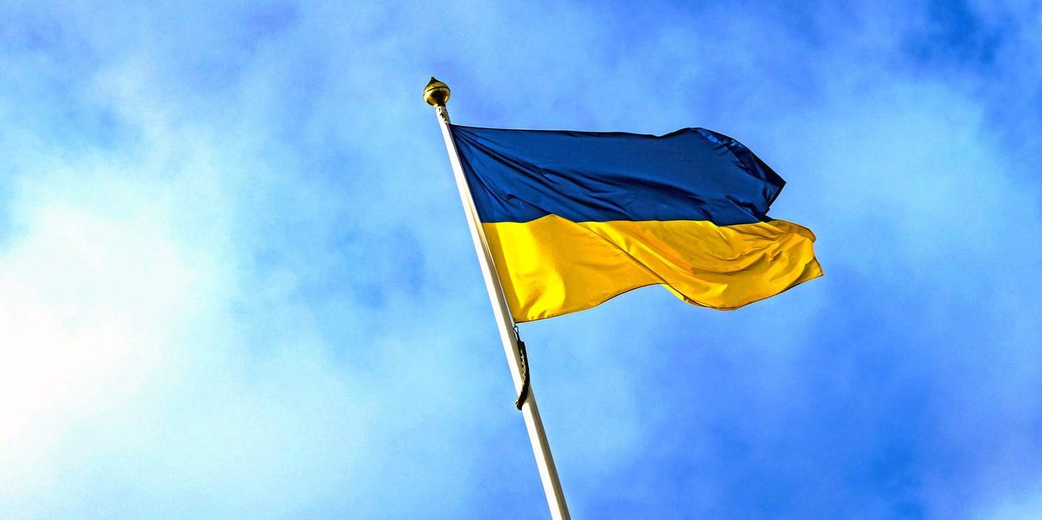 Ulf Carlberg skriver i ett debattinlägg att Ukrainas flagga inte längre vajar alla dagar i veckan utanför Henåns kommunhus. Han har noterat att den enbart hissas på måndagar och anser att stödet behövs alla dagar i veckan. Arkivbild
