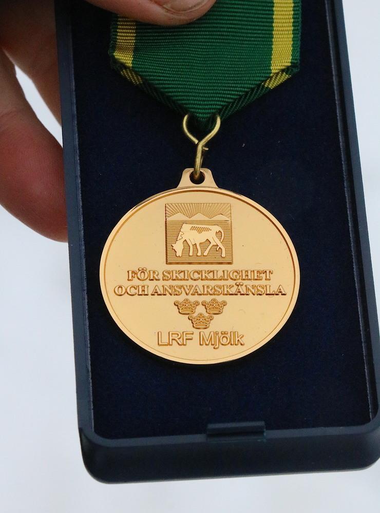 Medaljen glänser fint och på baksidan står Marita Hermanssons namn ingraverat. 