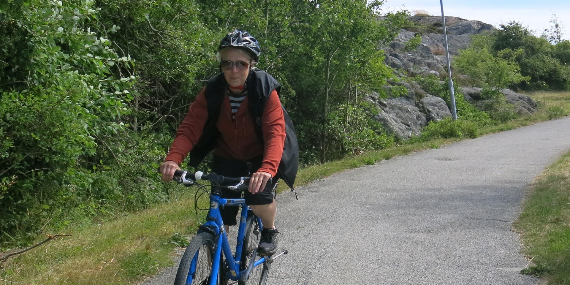 Pia Ottosson är aktiv inom Friluftsfrämjandet på Tjörn. Hon tycker cykelorienteringen är ett bra sätt att upptäcka Tjörn.