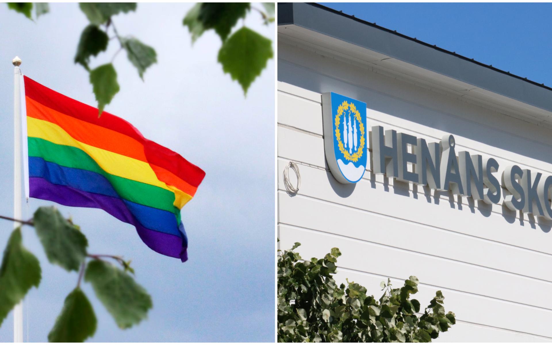 Prideflaggan har varit hissad utanför Henåns skola som en del i skolans värdegrundsarbete. Flaggan har dock fått många Orustbor att reagera. 