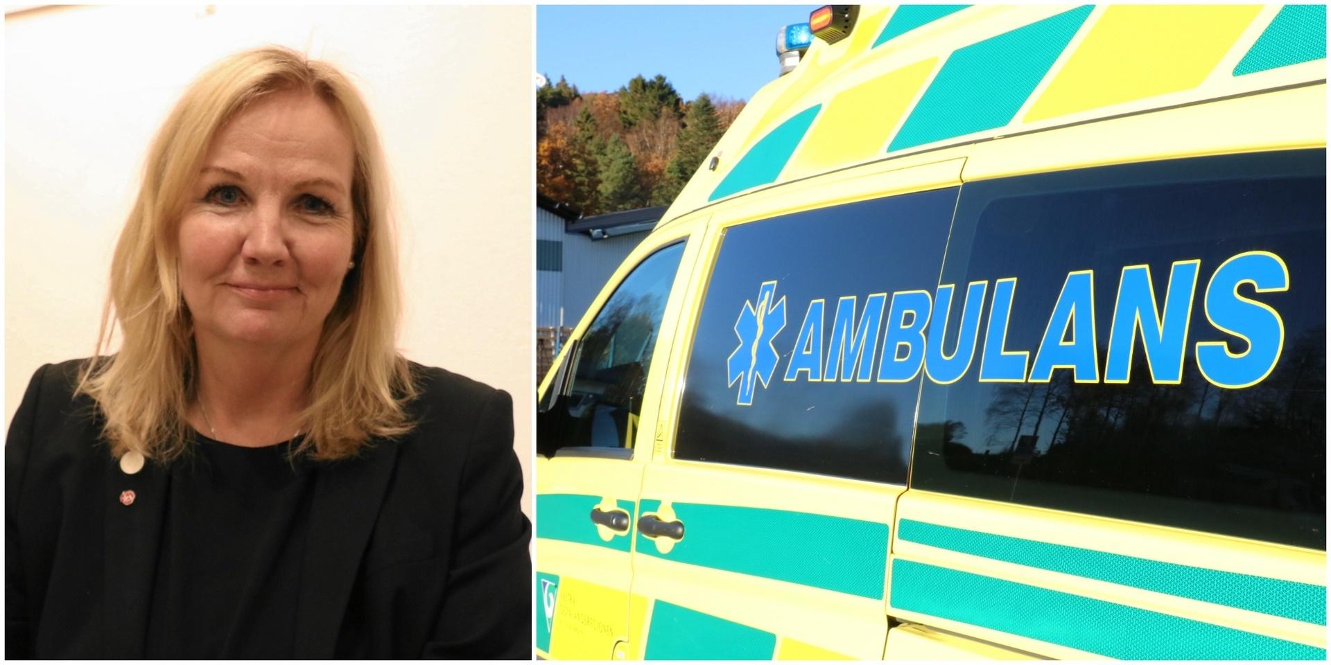 Orust är den kommun i NU-sjukvården som har sämst tillgänglighet till ambulans, det menar kommunalråd Catharina Bråkenhielm (S) som vänt sig till NU-sjukvården i hopp om en förbättring. 