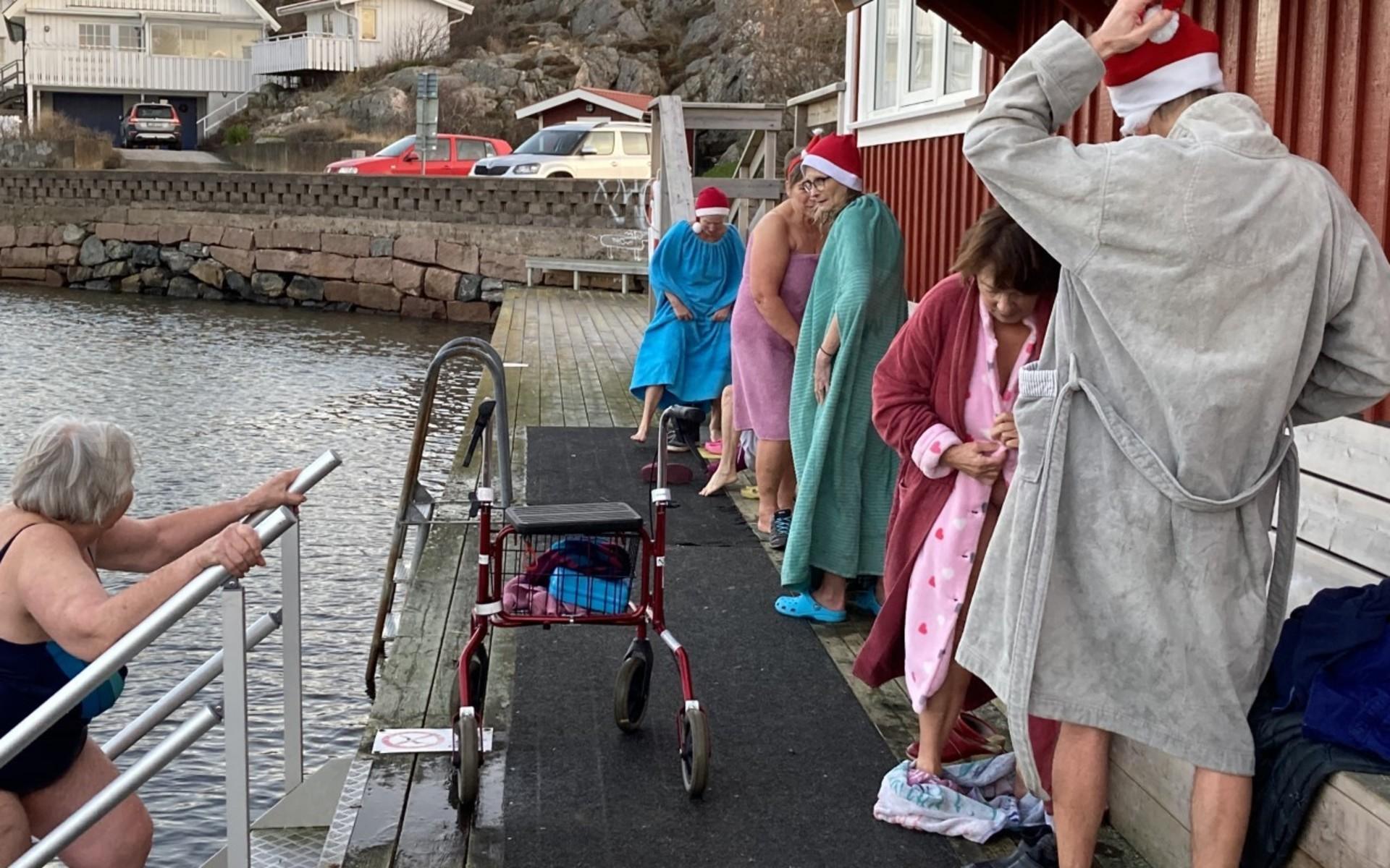 Vinterbad på Tubbevikens badförening på Tjörn 2020.