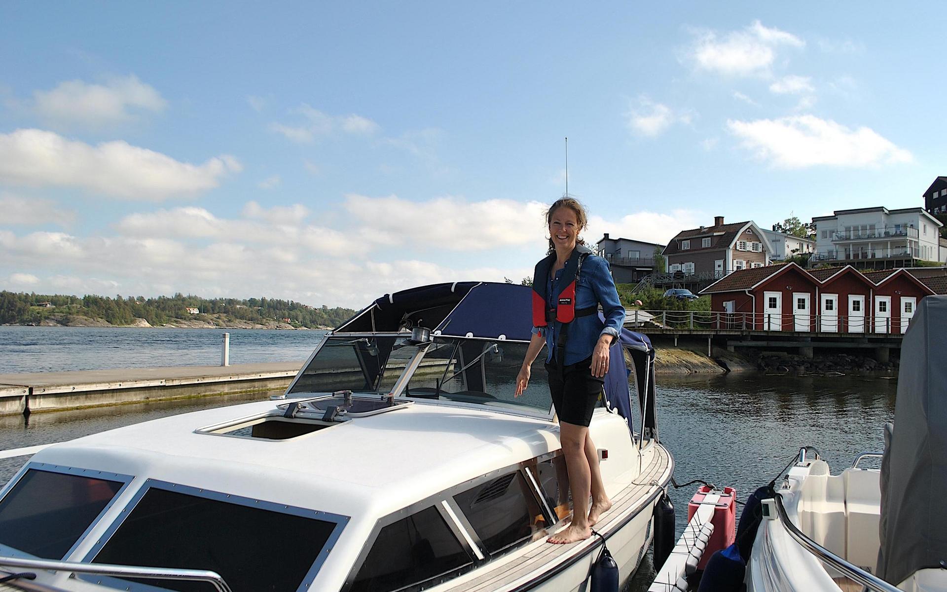 Helena Persson, nybliven båtägare, ångrar inte köpet av Prinsessan Andromeda. Bild: Jessica Roos Rahmquist.
